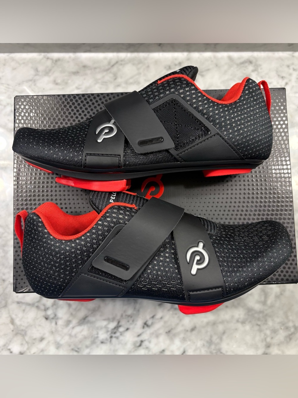 Peloton Black Altos Red Men's Athletic Cycling Shoes Size 6.5 Men / 8 Women